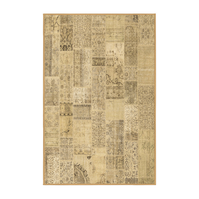 Washable Patchwork Indoor Rug, Runner 2' x 5'
