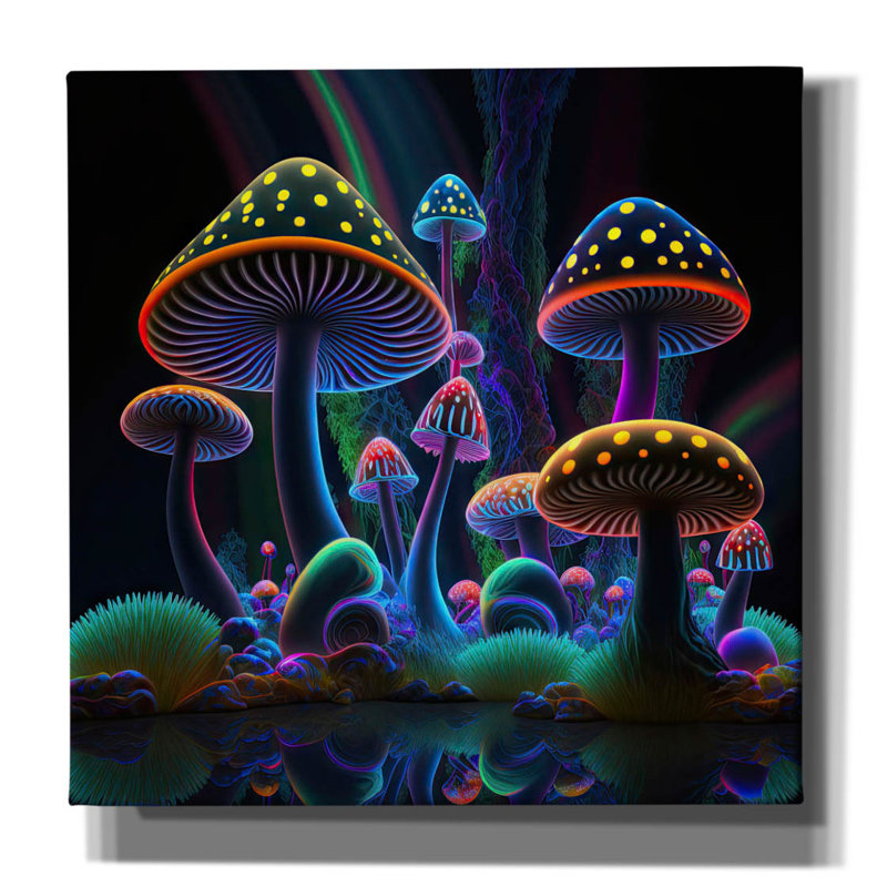 «Glowing Mushroom» par The Golden Valley, H 12 po x l 12 po x P 0,75 po