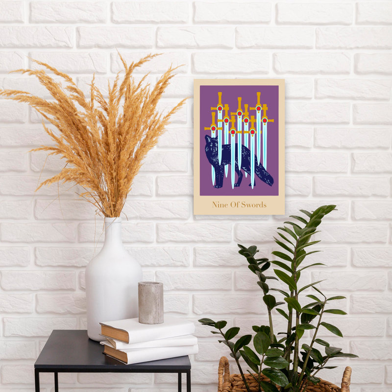 «Tarot Card», affiche abstraite gothique mystique, H 18 po x l 12 po