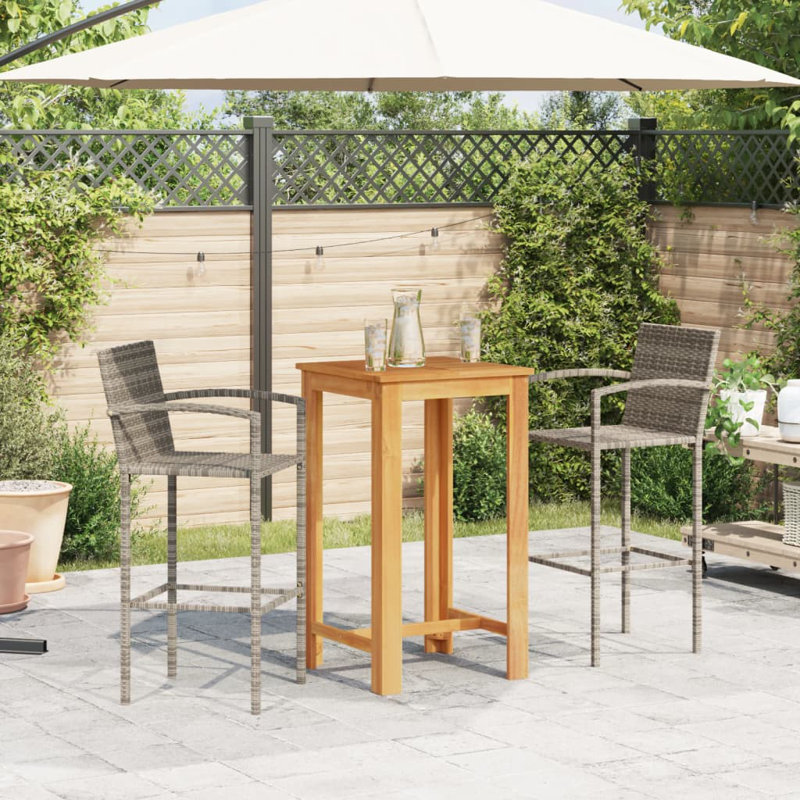Ensemble de bar pour patio 5 pièces Wildon Home®, Gris