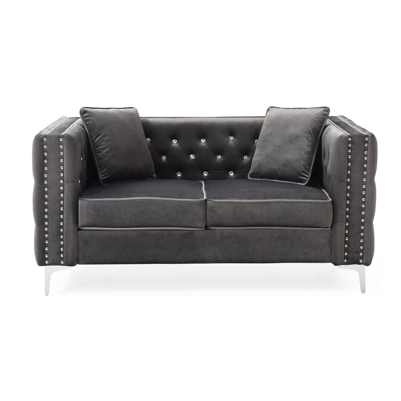 Causeuse contemporaine stylisée grise, Gris