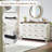 Quan 5 Pieces Farmhouse Bedroom Set Include King Bed Frame, Dresser and Nightstands-192280445