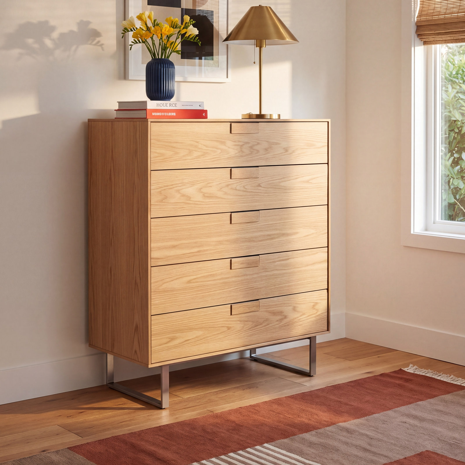 Series 11 38 " Stainless Steel Dresser, Stainless Steel/White Oak