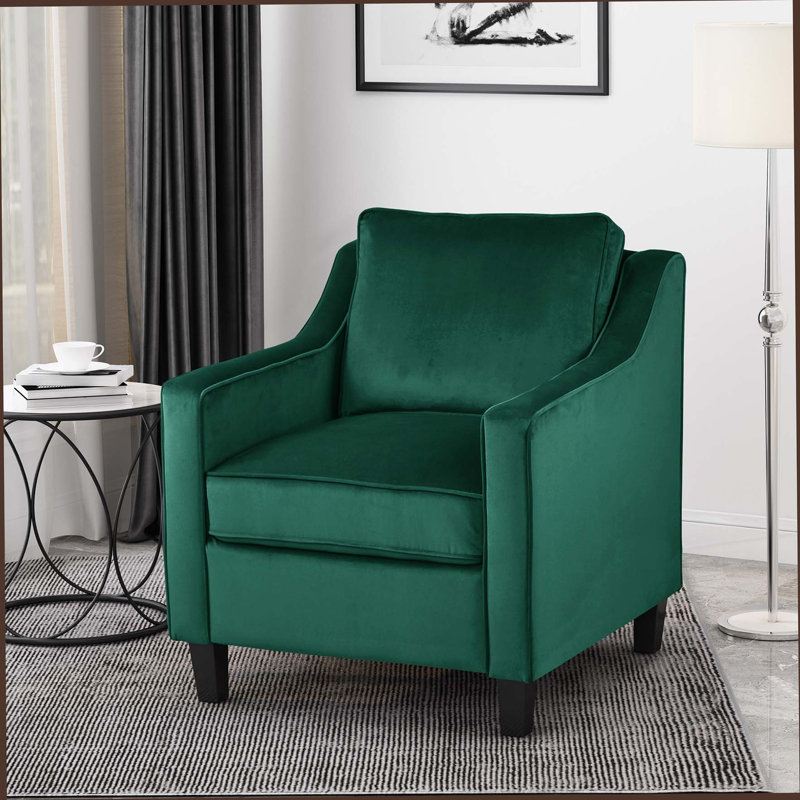 Fauteuil club en velours vert, Green