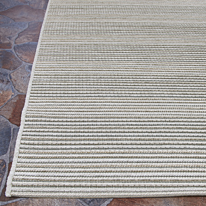Tapis d'extérieur rayé bleu clair Kaz Kaz, Rectangle 2 pi x 3 pi 7 po