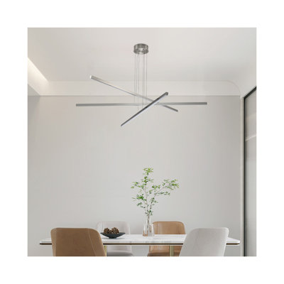 48"Adjustable Suspension LED Ceiling Lamp With Acrylic Lampshade