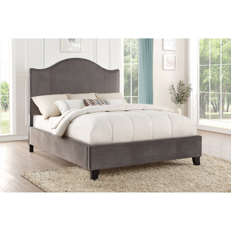 Lit tapissier en velours traditionnel, Lit double
