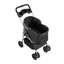 Poussette pliable pour animaux de compagnie à 4 roues avec support amovible, noir et gris