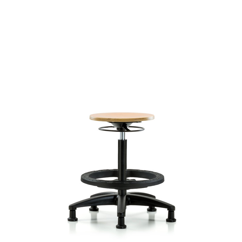 Alysa Adjustable Height Ergonomic Lab Stool Footring, Glides
