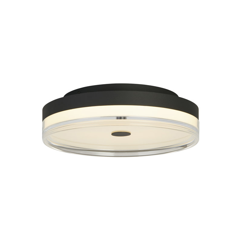 Bacquie Acrylic LED Flush Mount, 8.50cm H x 30cm W x 30cm D, Black