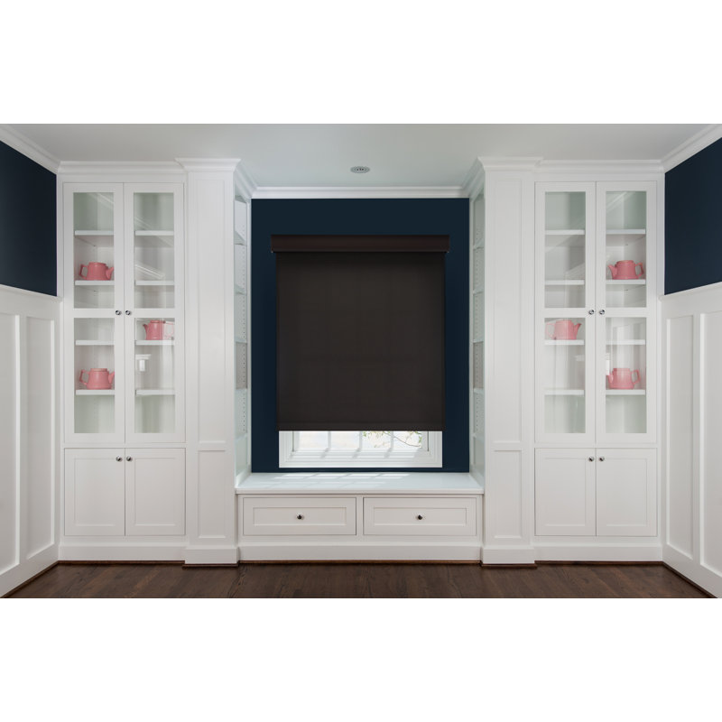 Rideau roulant rond sans fil 5% Linen Avenue (arrive exactement comme commandé), Bronze, 64 po x 54 à 60 L
