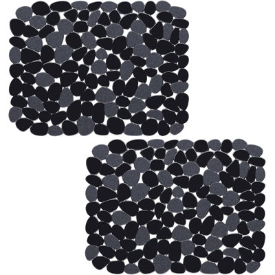 2-Pack Kitchen Sink Mat with Pebble Design for Sink Protection