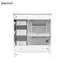Meuble-lavabo de 30 pouces avec lavabo en céramique, armoire, porte à fermeture en douceur et tablettes à compartiments à tablettes multiples