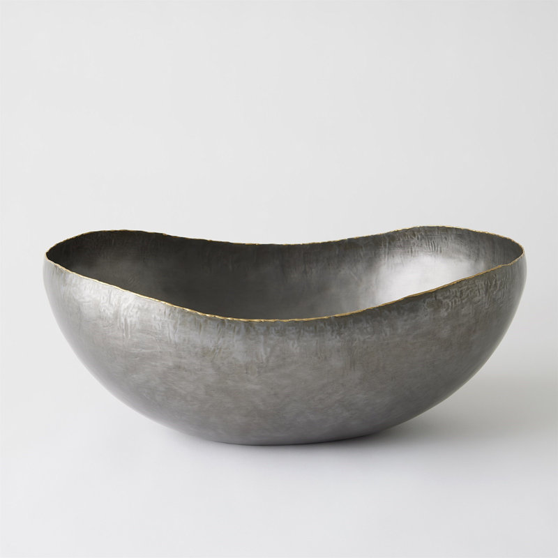 Handcrafted Bronze Oval Metal Centerpiece Bowl