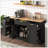 Multi-Functional Storage Sideboard with Extendable Dining Table, Adjustable Shelves, and 3-Tier Pull-Out Rack-788035243