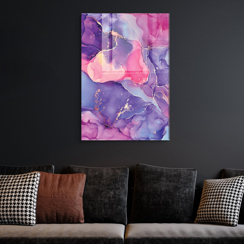 Superbe peinture murale en verre trempé 27,6 po x 39,4 po | 100% verre trempé, épaisseur: 0,16 pouce | Décoration élégante pour le salon ou le bureau, durable et facile à nettoyer, idée de cadeau parfaite
