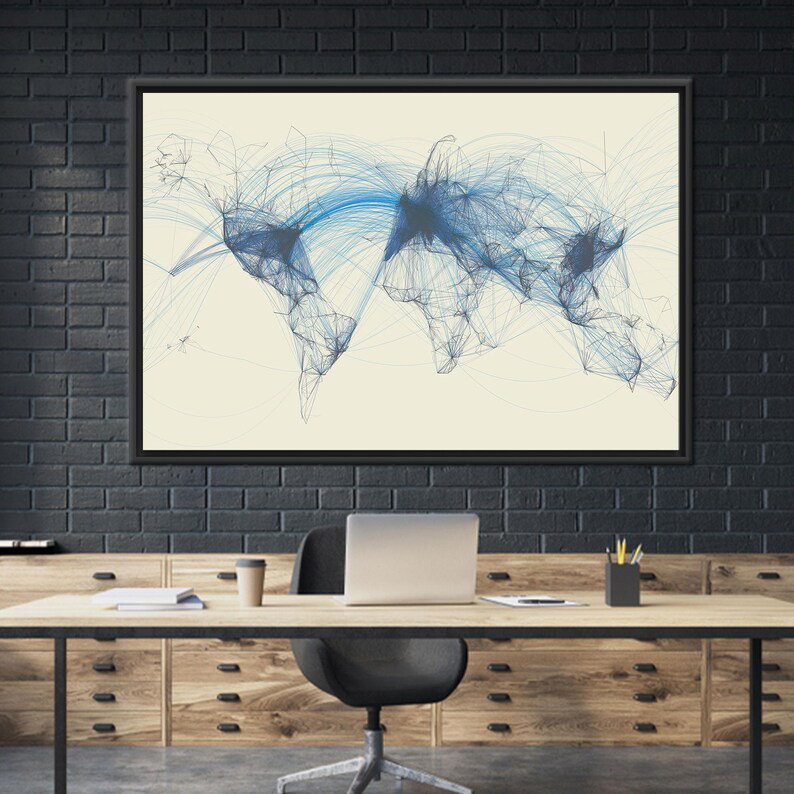 Art mural sur toile pour les passionnés d'aviation et la décoration intérieure, Noir, H 26 po x l 37 po