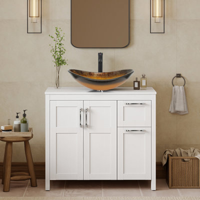 36" Free-Standing Modern Single Bathroom Vanity With Sink