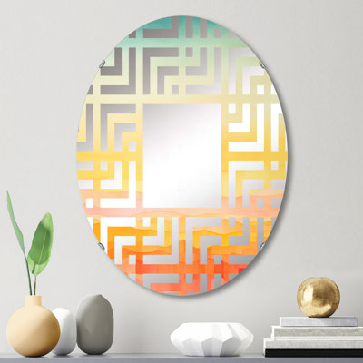 Miroir décoratif Bold Sunset Coastal Horizon I - Maze | Ovale