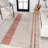 Amondo Modern Distressed Stripe Machine-Washable Ivory/Peach Rug-1481360517