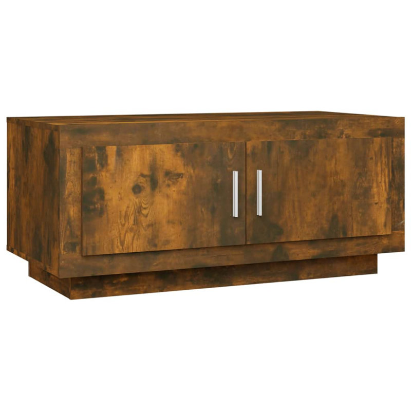Jahnai Solid Coffee Table with Storage, Smoked Oak
