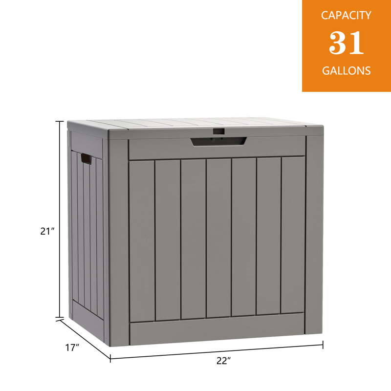 Table d'appoint extérieure imperméable en polypropylène, Gris, H 21 po x l 22 po x P 17 po