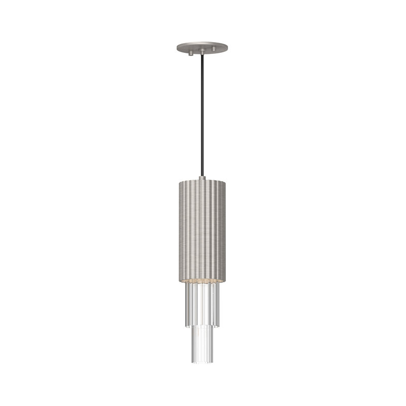 Luminaire suspendu cylindrique à DEL Bordeaux, Nickel brossé