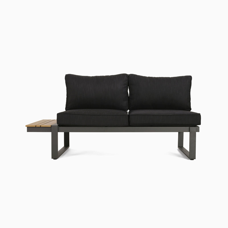 Siège de canapé avec accoudoirs, Orienté à droite, Noir, noir, noir, noir, Gris foncé