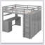 Lit mezzanine avec tiroirs, bureau et garde-robe-1429004494