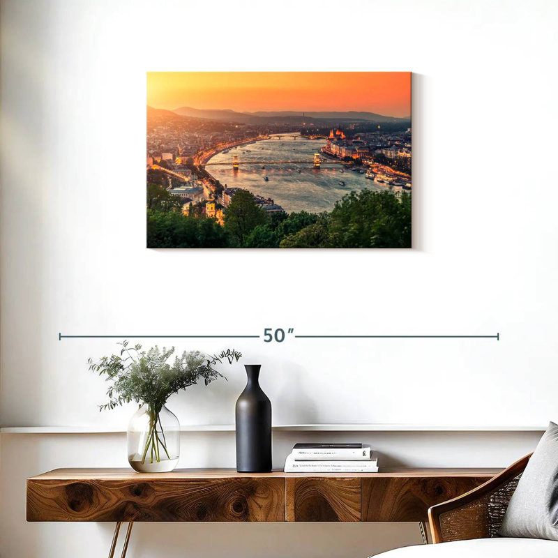 Marchelle, paysage urbain de Budapest, H 20 po x l 30 po