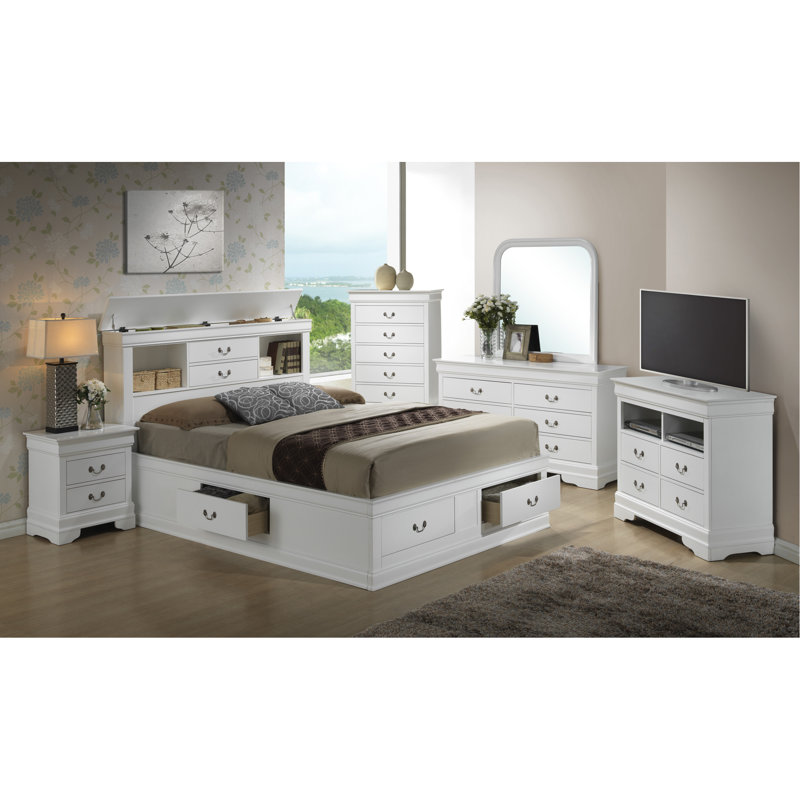 Lit de rangement double Elegant, Lit double