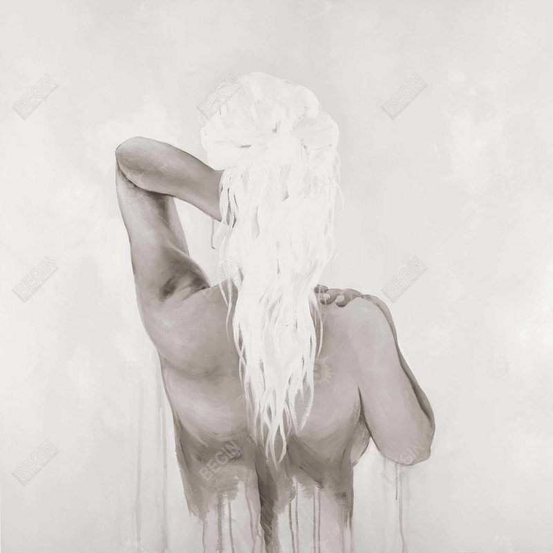 Shower Curtain FI42 – Polyester Shower Curtain, Dye Sublimation Print, 71" W × 74" L, White/Gray