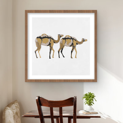 Two Abstract Dromedars - Framed Matted Wildlife Print Decor