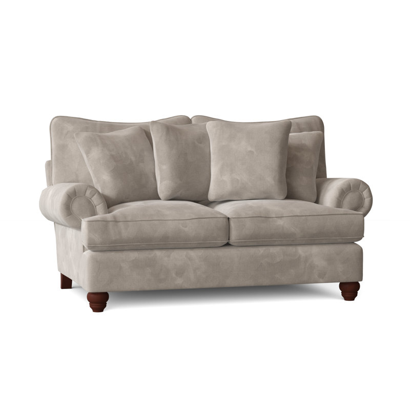 Woodburn Upholstered 74'' Loveseat, Tweetie 10 Beige Performance Velvet, Manhattan, Yes