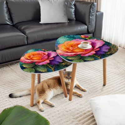 Ensemble de 2 tables basses gigognes Triangle