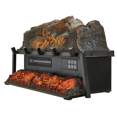 23-Inch Electric Fireplace Insert with Realistic Crackling Sound, 1500W Infrared Heater, Adjustable Flame Brightness & Remote Control