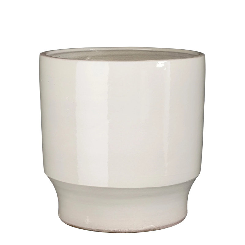 Spencyr Ceramic Pot Planter, White, 28cm H x 27cm W x 27cm D