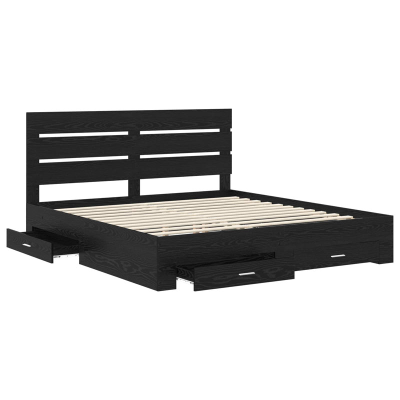 Bed Frame, Super King (6'), Black Oak