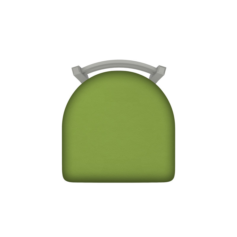 Tabouret de coiffeuse en métal Jackie, Nickel anodisé, Vinyle - Canter Kiwi - vert