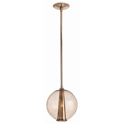 Caviar 1 - Light Single Globe Pendant, Polished Nickel/Clear, 21" H x 10" W x 10" D