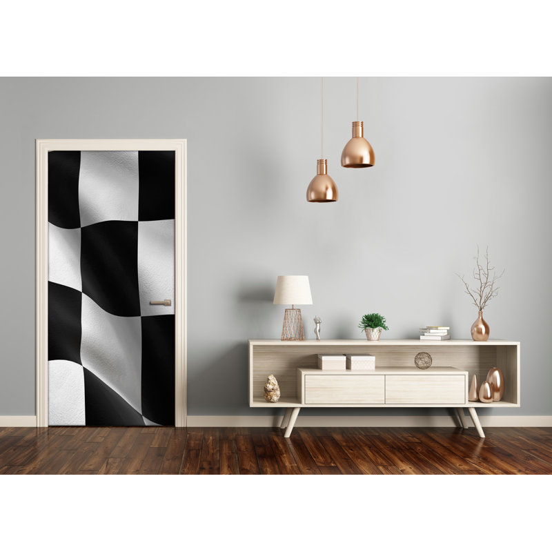 Home Finish Flag Door Decal