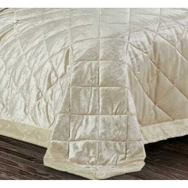 Analey Polyester Solid Colour Bedspread, 255 x 275 cm, Beige