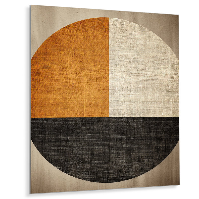 Orange And Black Geometric Breeze Shapes - Abstract Collages Metal Wall Art, 40" H x 30" W x 1.5" D