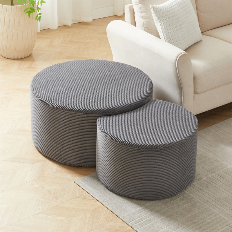 Ensemble de 2 tables basses gigognes, Gris