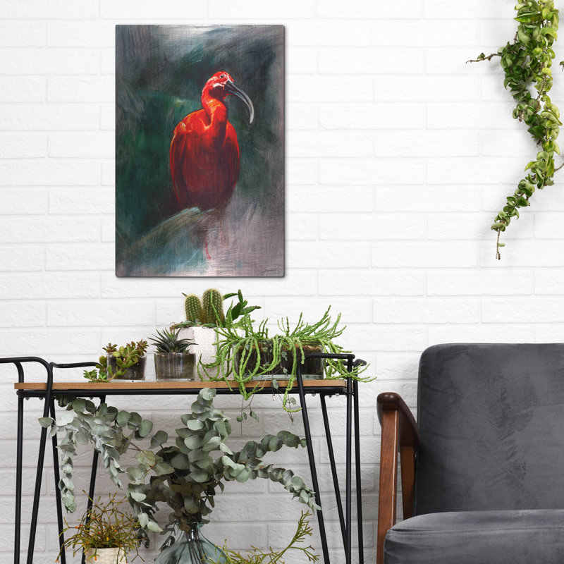 «Scarlet ibis» par Robert Campbell, H 16 po x l 12 po