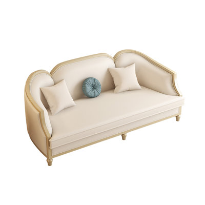 Canapé en cuir véritable 86,6 po
