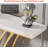 Console Table, Modern Faux Marble Entryway Table With Grid Metal Base, Behind Couch Table