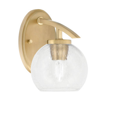 Kurve Downlight Wall Sconce Shown In Graphite Finish With 5.75" White Marble Glass
