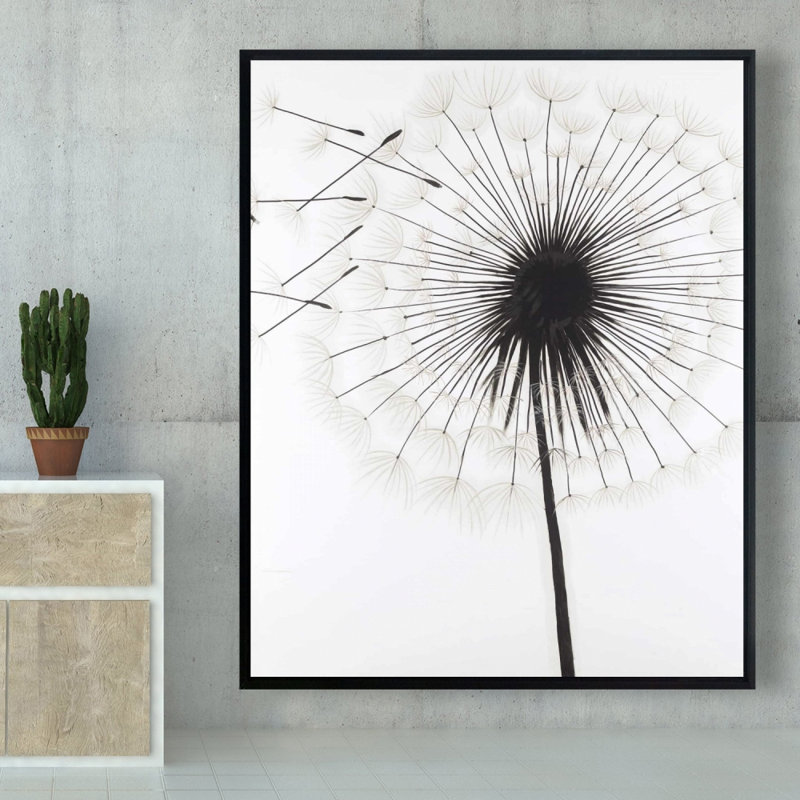 Silhouette Of Dandelion Print On Canvas, H 60 po x l 48 po