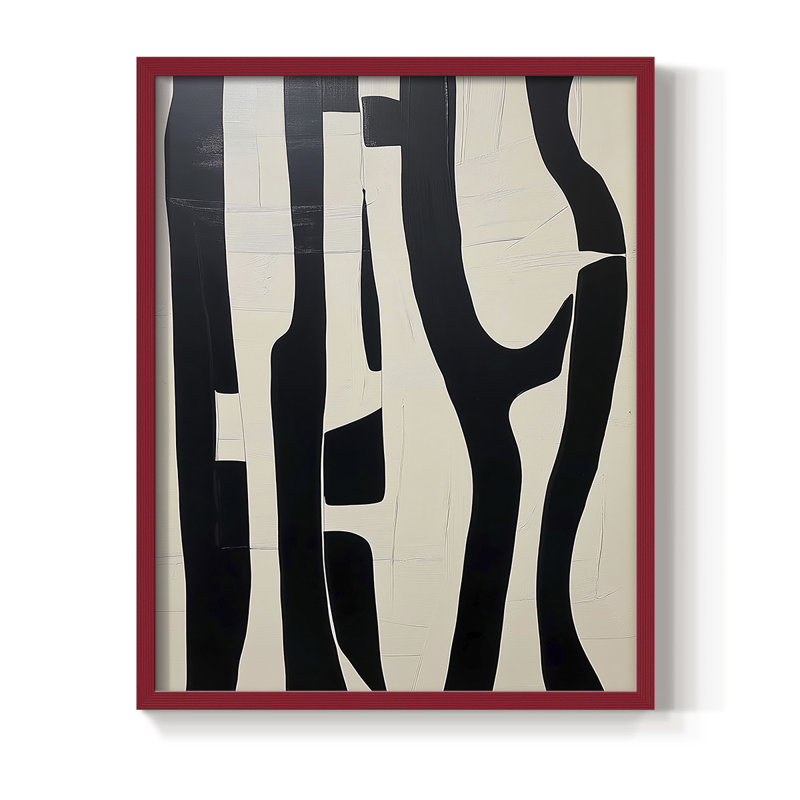 Série ABSTRACT DCLIV, reproduction encadrée - bois massif, H 15 po x l 12 po, Rouge